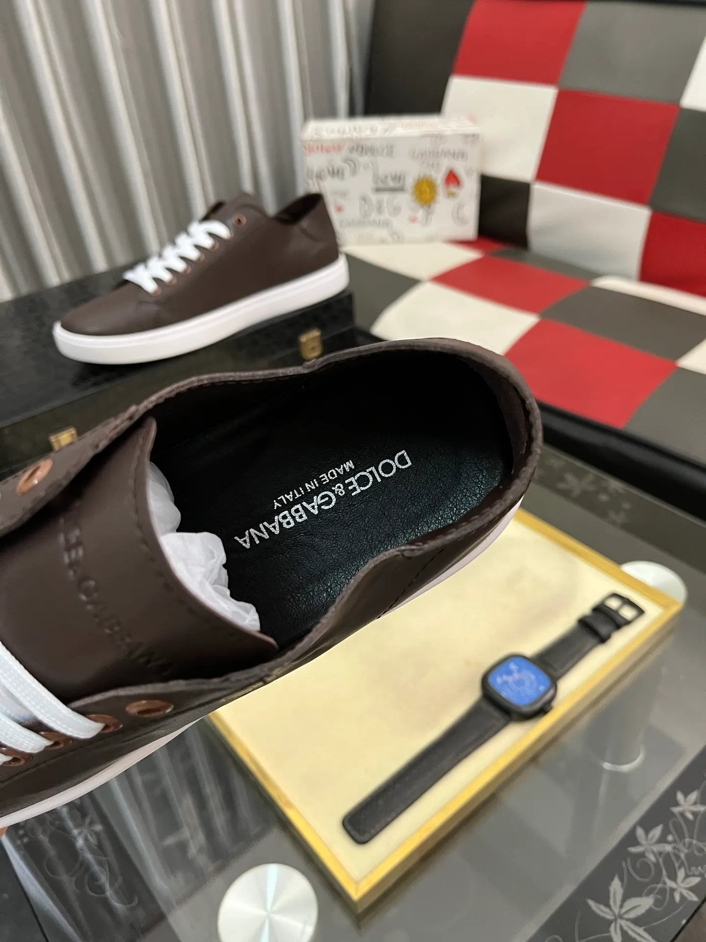 Men's shoes 💰400⌚️⌚️New DG Dolce & Gabbana high-end couple's sports and casual shoes, imported cowhide, multiple material splicing design➕Imported cowhide lining, cowhide foot pads➕Original TPR elastic outsole. Size: 38-46